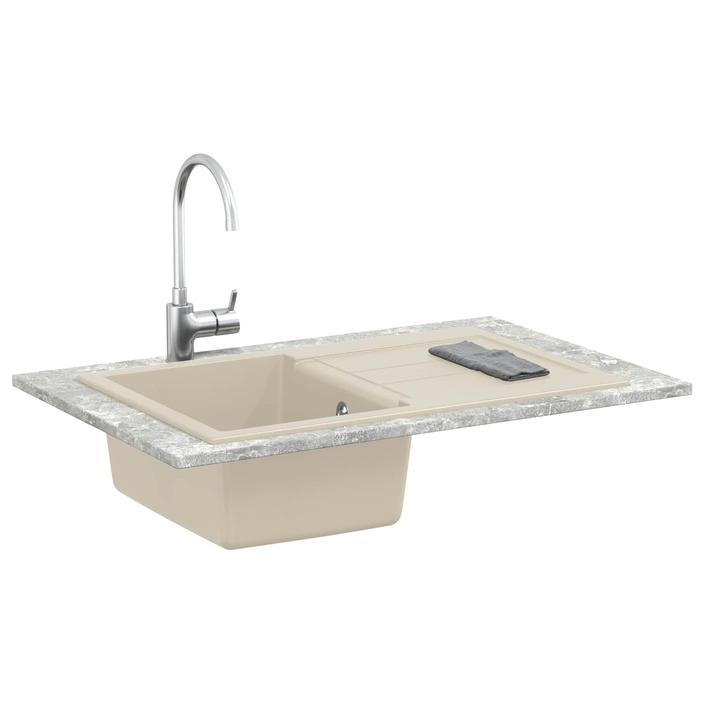 Vask Beige 780 x 500 mm 80% Kvarts og 20% Resin