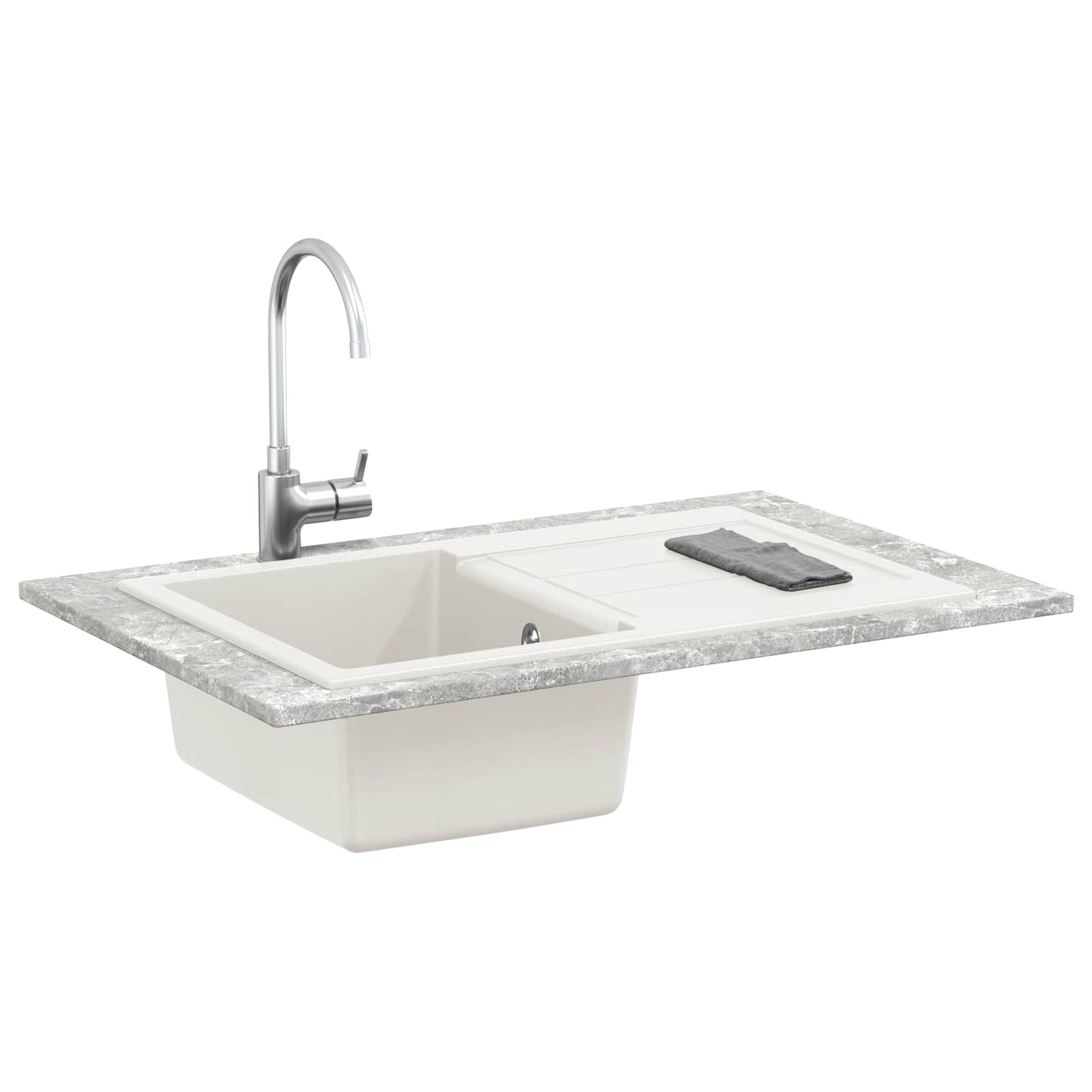 Vask Hvid 780 x 500 mm 80% Kvarts og 20% Resin