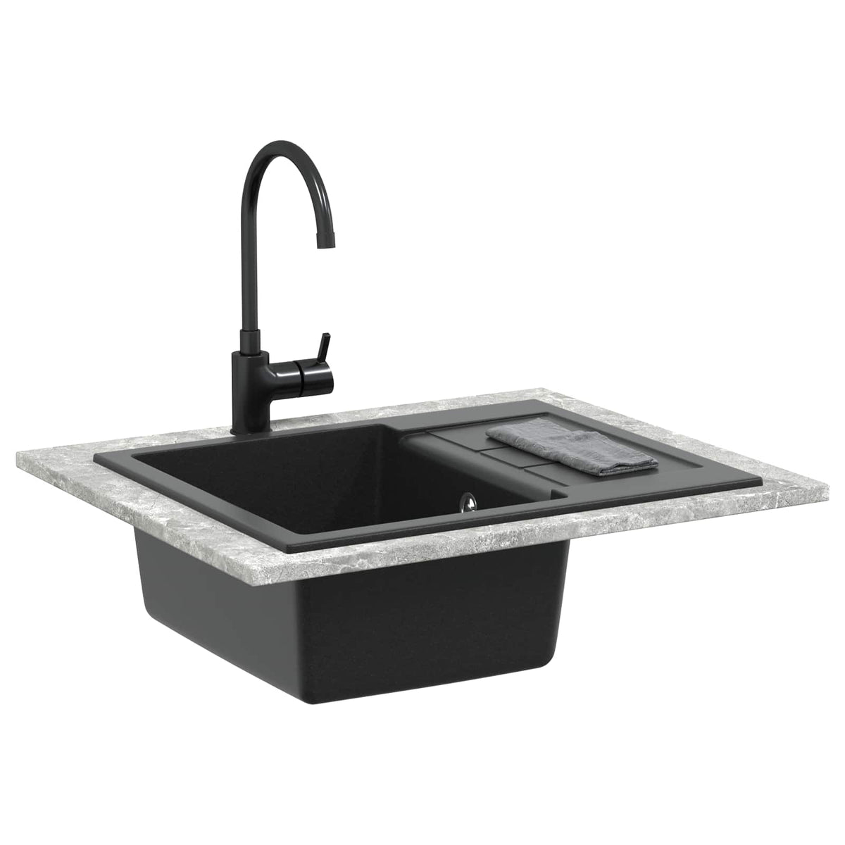 Vask Sort 620 x 500 mm 80% Kvarts og 20% Resin