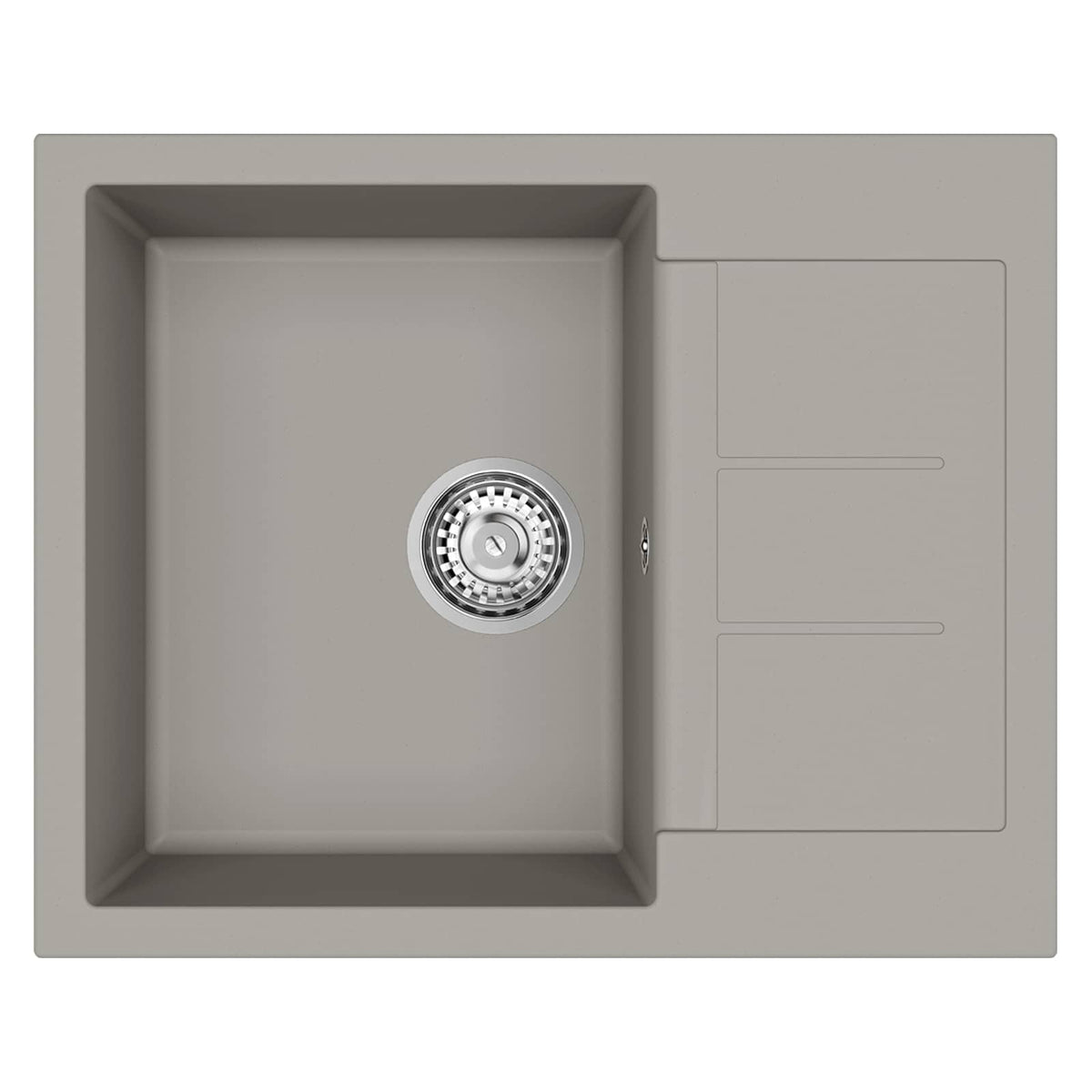 Vask Grå 620 x 500 mm 80% Kvarts og 20% Resin