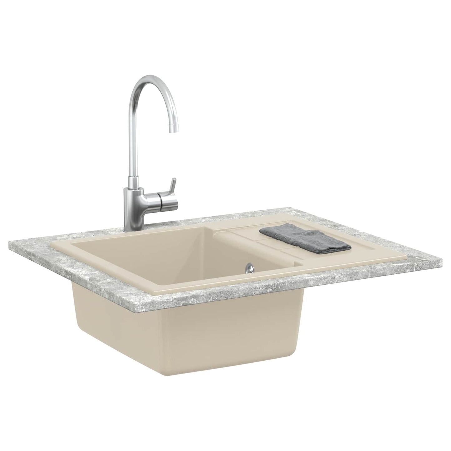 Vask Beige 620 x 500 mm 80% Kvarts og 20% Resin