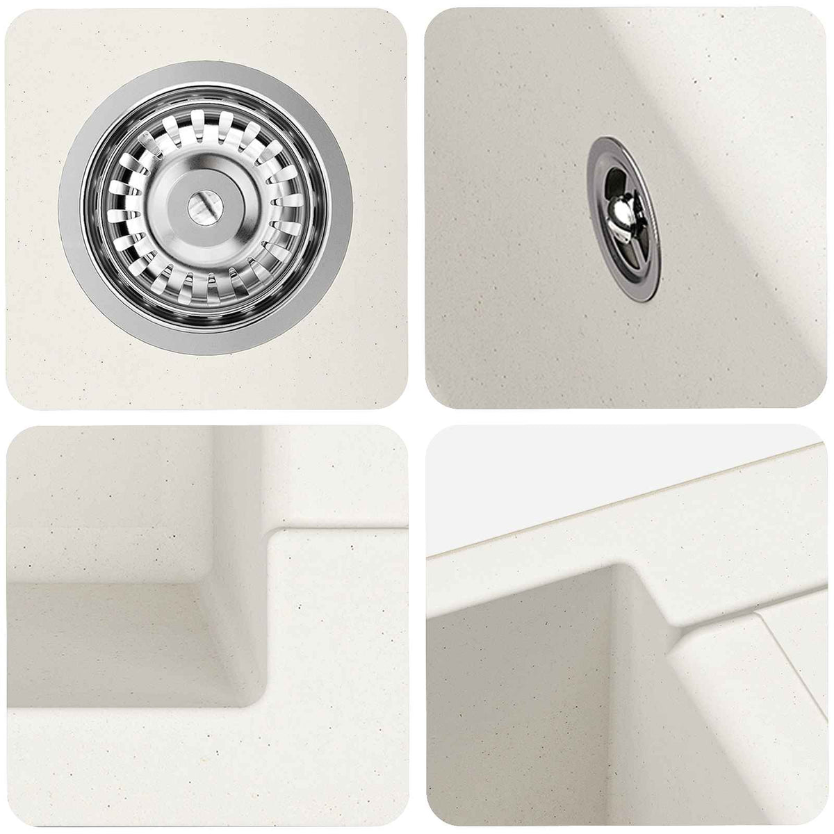 Vask Hvid 620 x 500 mm 80% Kvarts og 20% Resin
