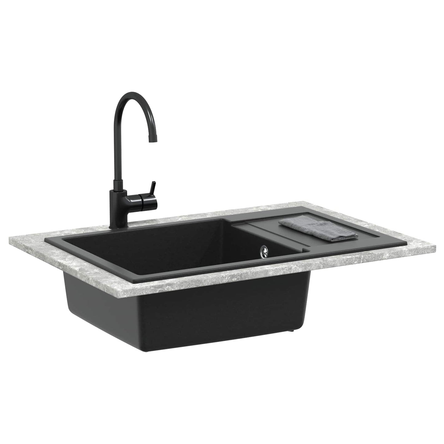 Vask Sort 780 x 500 mm 80% Kvarts og 20% Resin