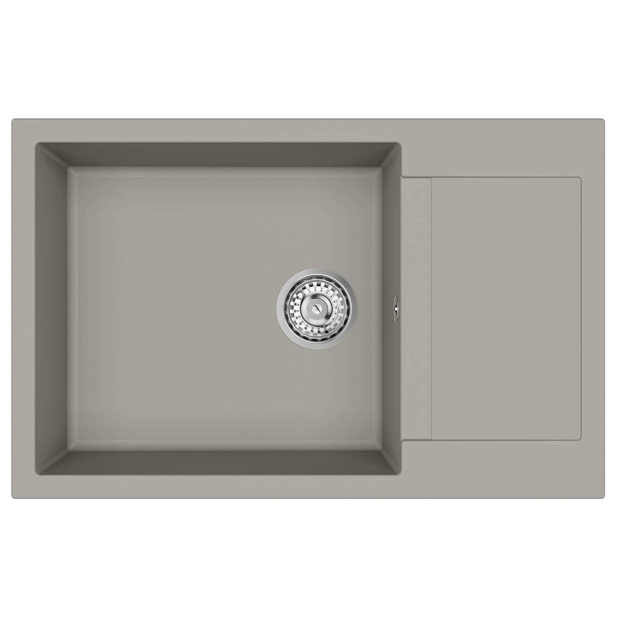 Vask Grå 780 x 500 mm 80% Kvarts og 20% Resin