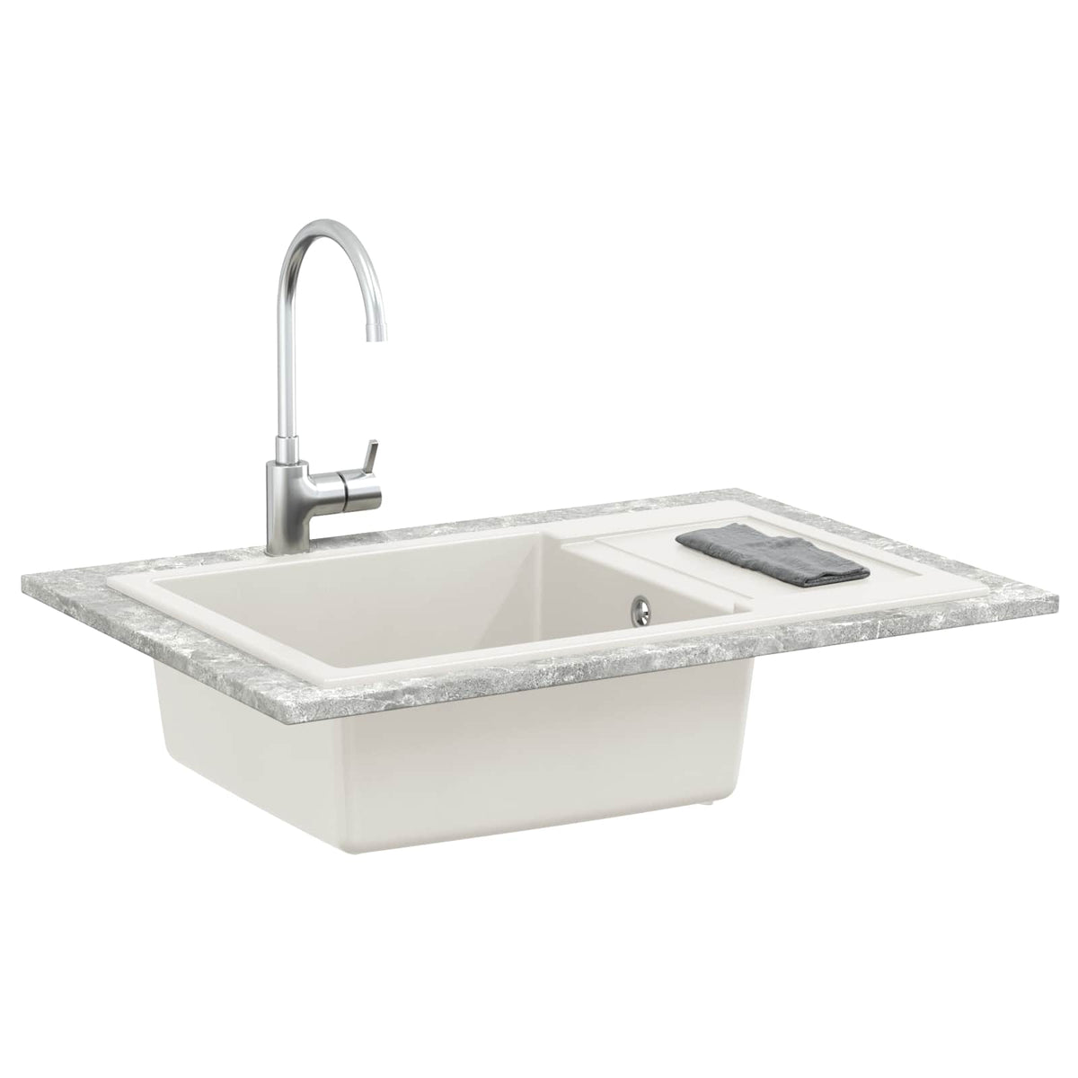 Vask Hvid 780 x 500 mm 80% Kvarts og 20% Resin