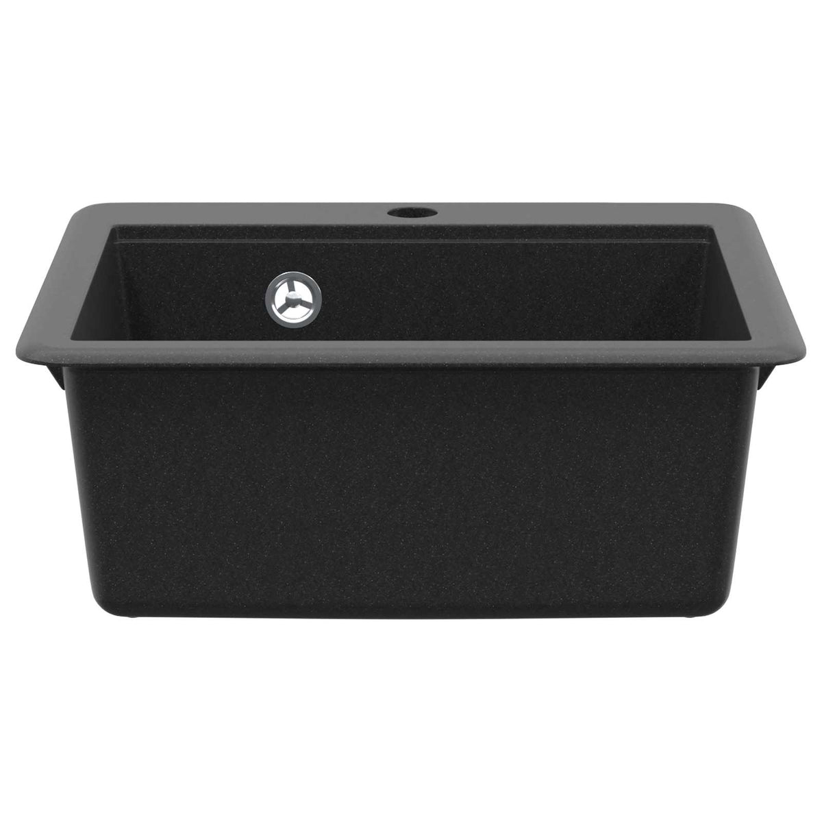 Vask 80% Kvarts og 20% Resin 470 x 440 mm Sort