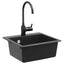 Vask 80% Kvarts og 20% Resin 470 x 440 mm Sort