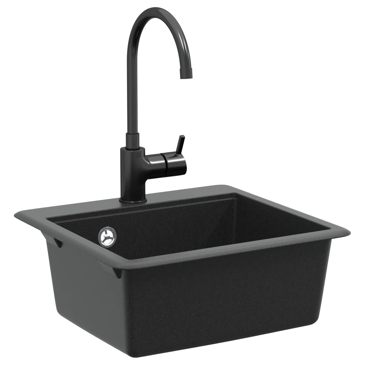Vask 80% Kvarts og 20% Resin 470 x 440 mm Sort