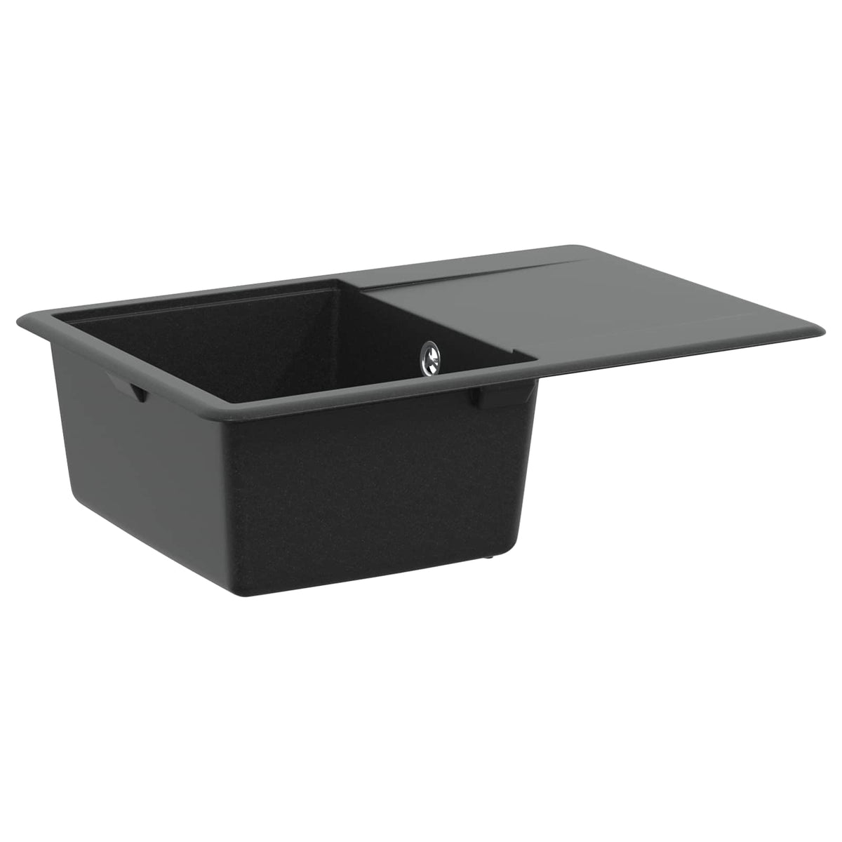 Vask 80% Kvarts og 20% Resin 670 x 460 mm Sort