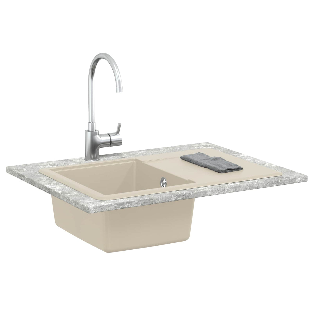 Vask 80% Kvarts og 20% Resin 670 x 460 mm Beige