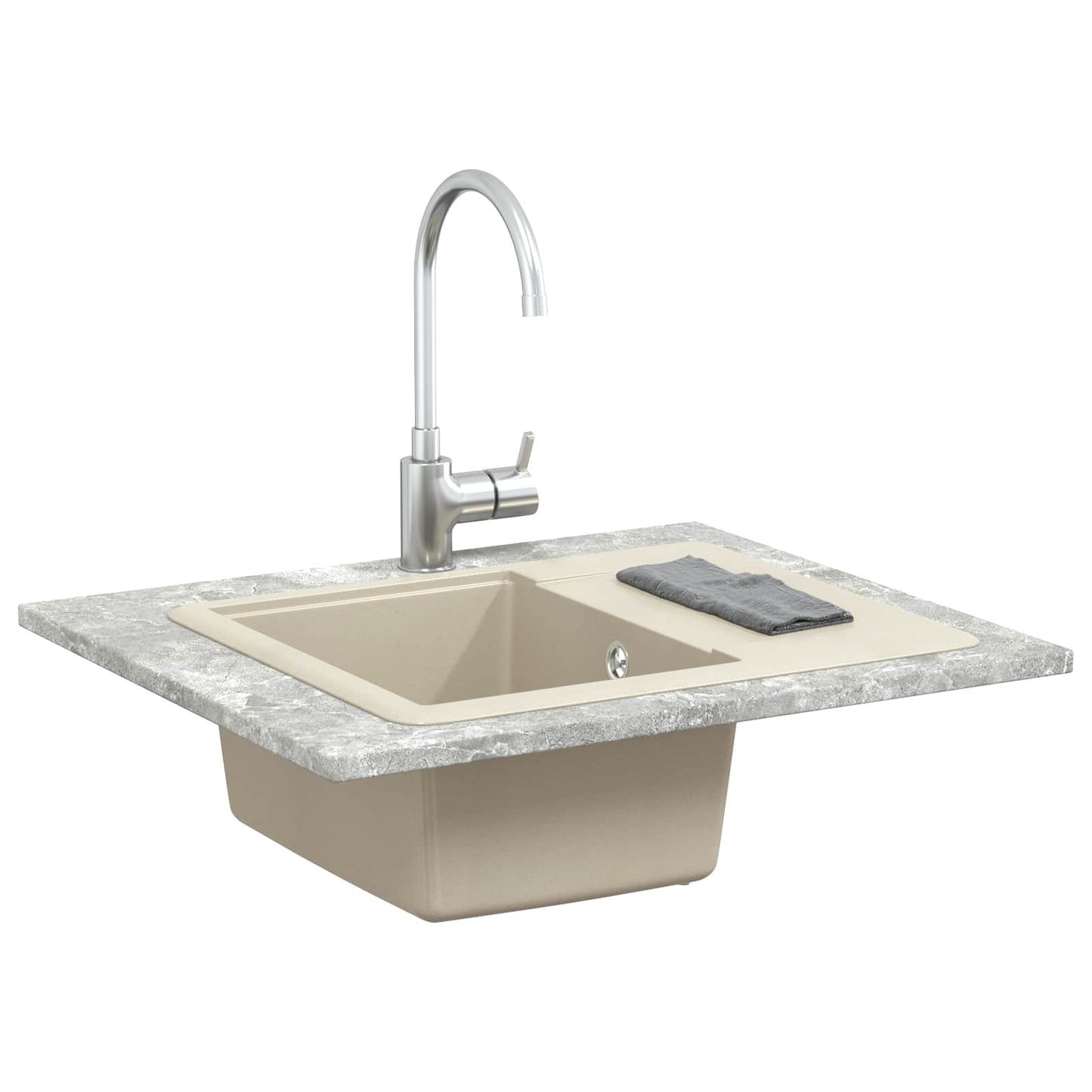 Vask 80% Kvarts og 20% Resin 560 x 460 mm Beige
