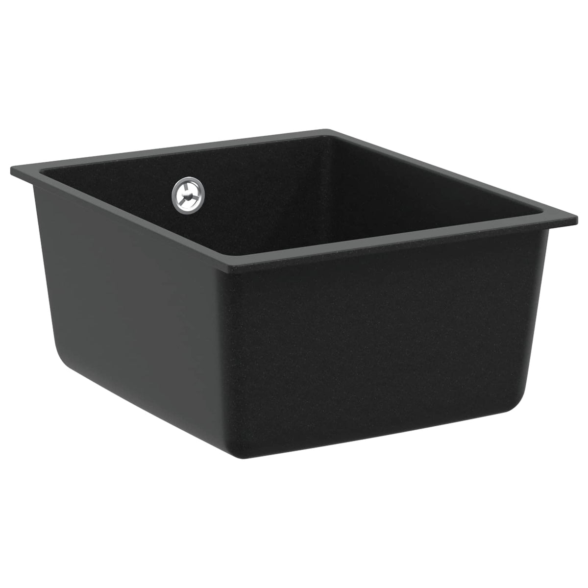 Vask 80% Kvarts og 20% Resin 370 x 460 mm Sort