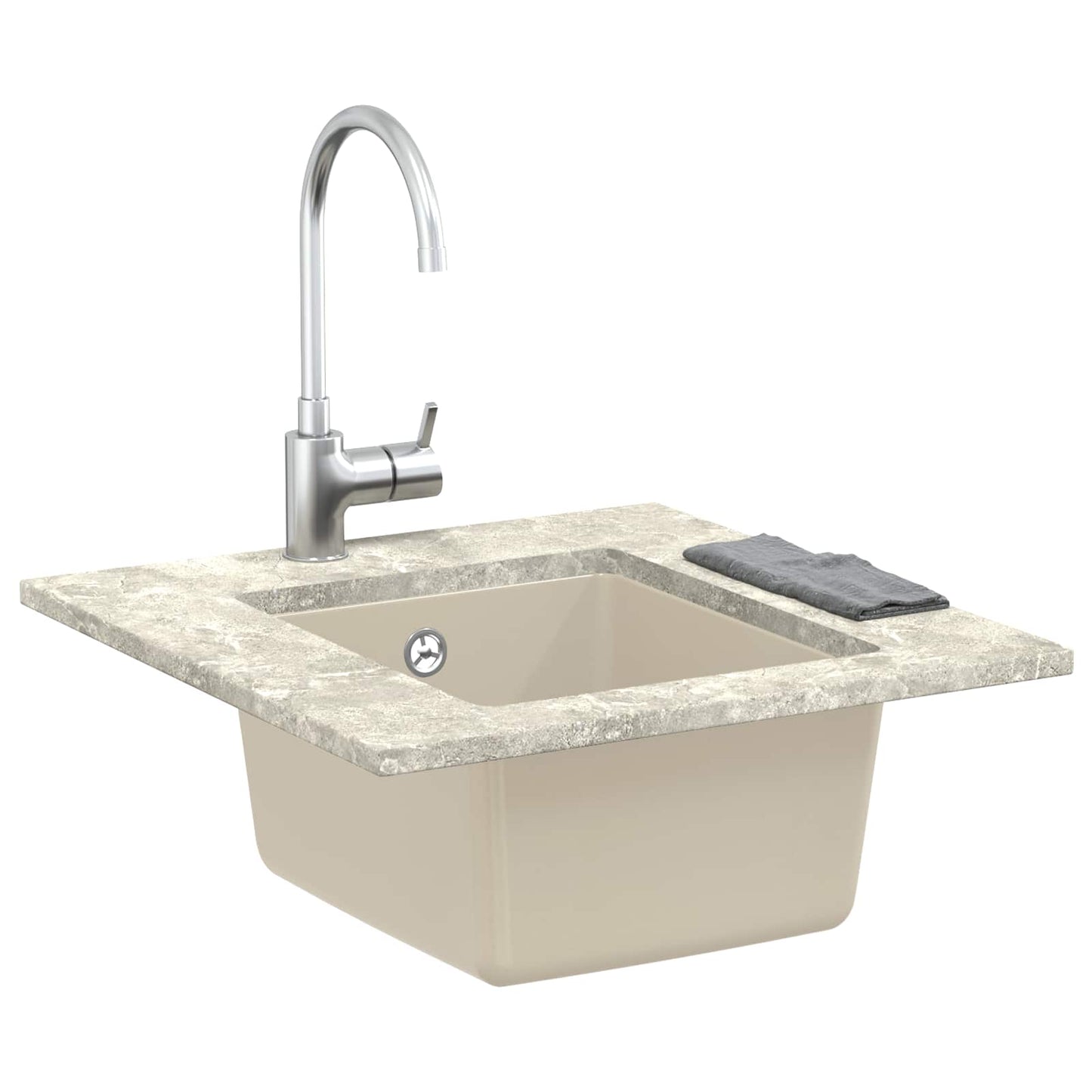 Vask 80% Kvarts og 20% Resin 370 x 460 mm Beige