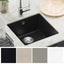 Vask 80% Kvarts og 20% Resin 430 x 460 mm Sort