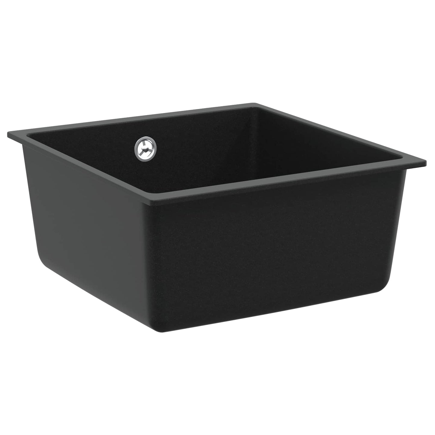Vask 80% Kvarts og 20% Resin 430 x 460 mm Sort