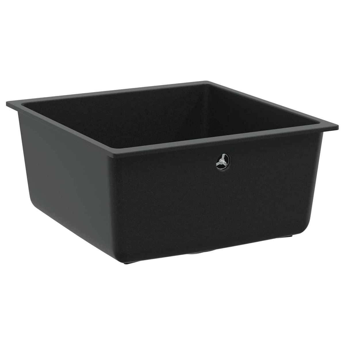 Vask 80% Kvarts og 20% Resin 430 x 460 mm Sort