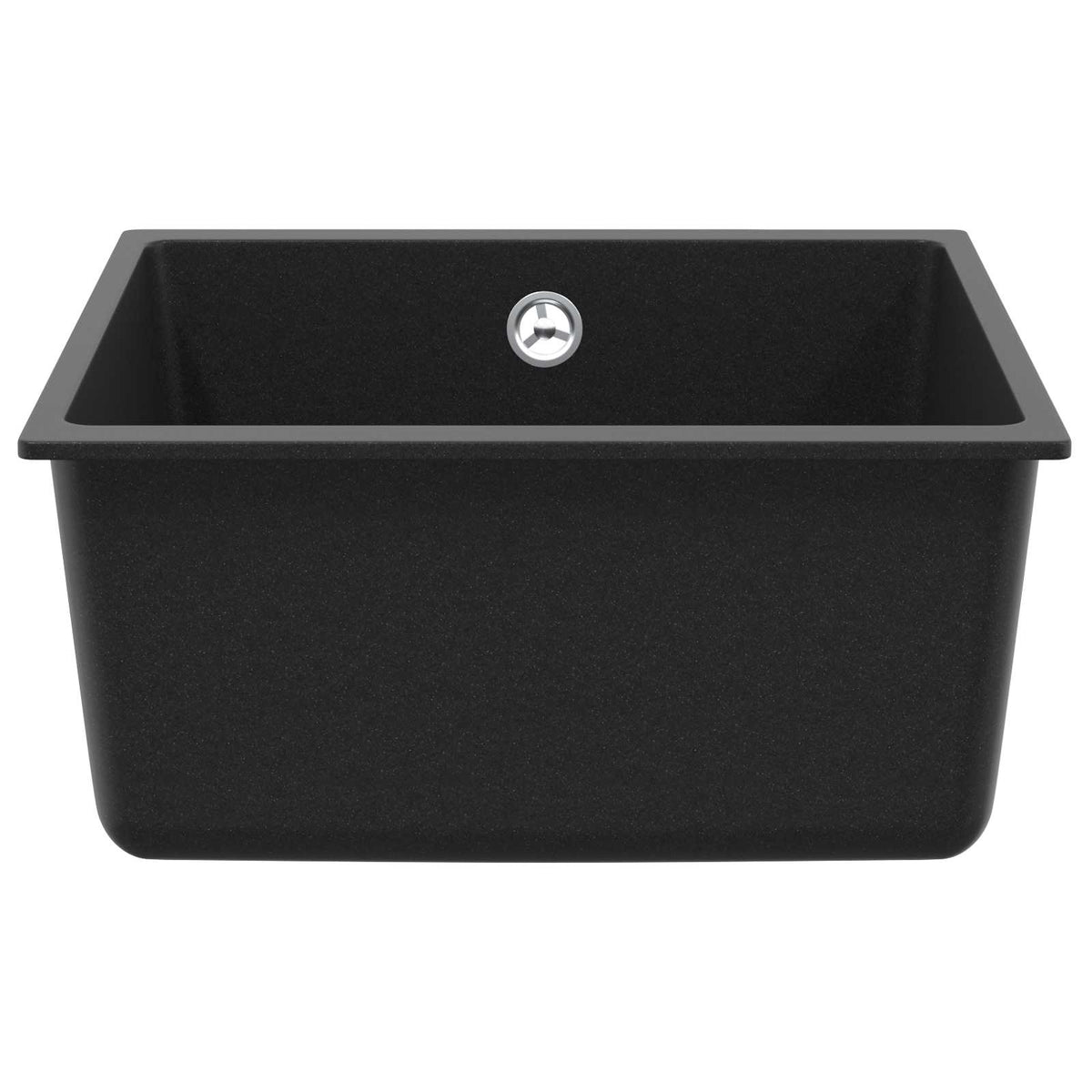 Vask 80% Kvarts og 20% Resin 430 x 460 mm Sort
