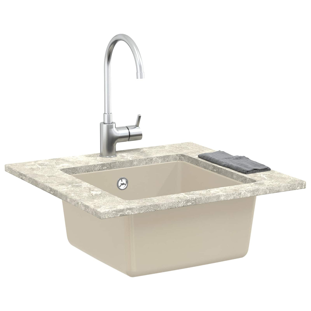 Vask 80% Kvarts og 20% Resin 430 x 460 mm Beige