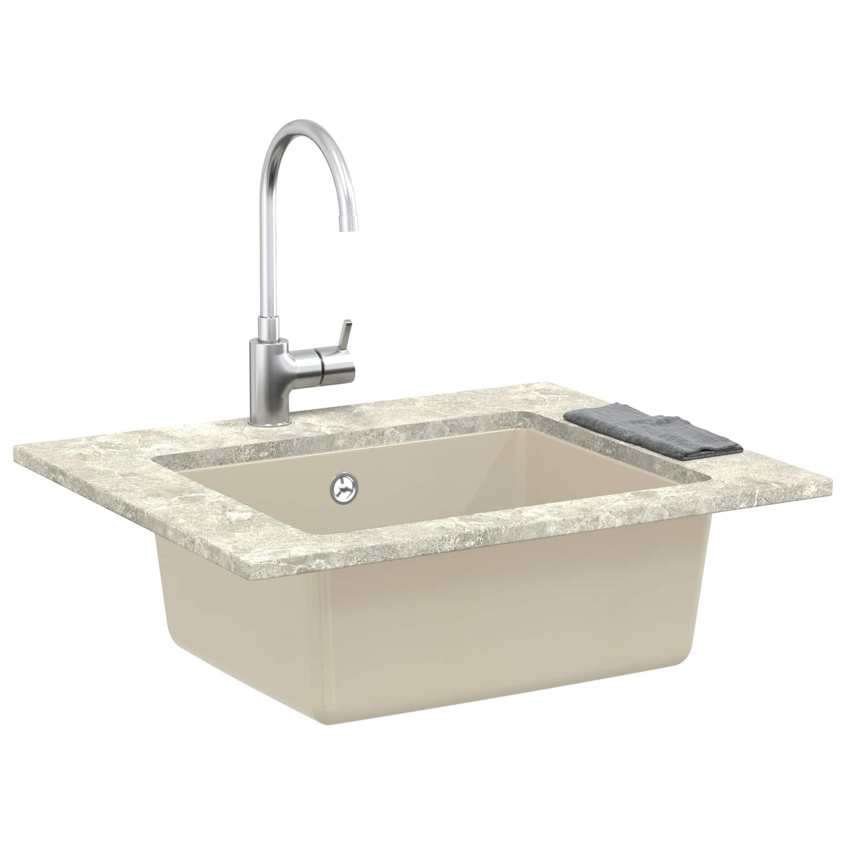 Vask 80% Kvarts og 20% Resin 530 x 460 mm Beige