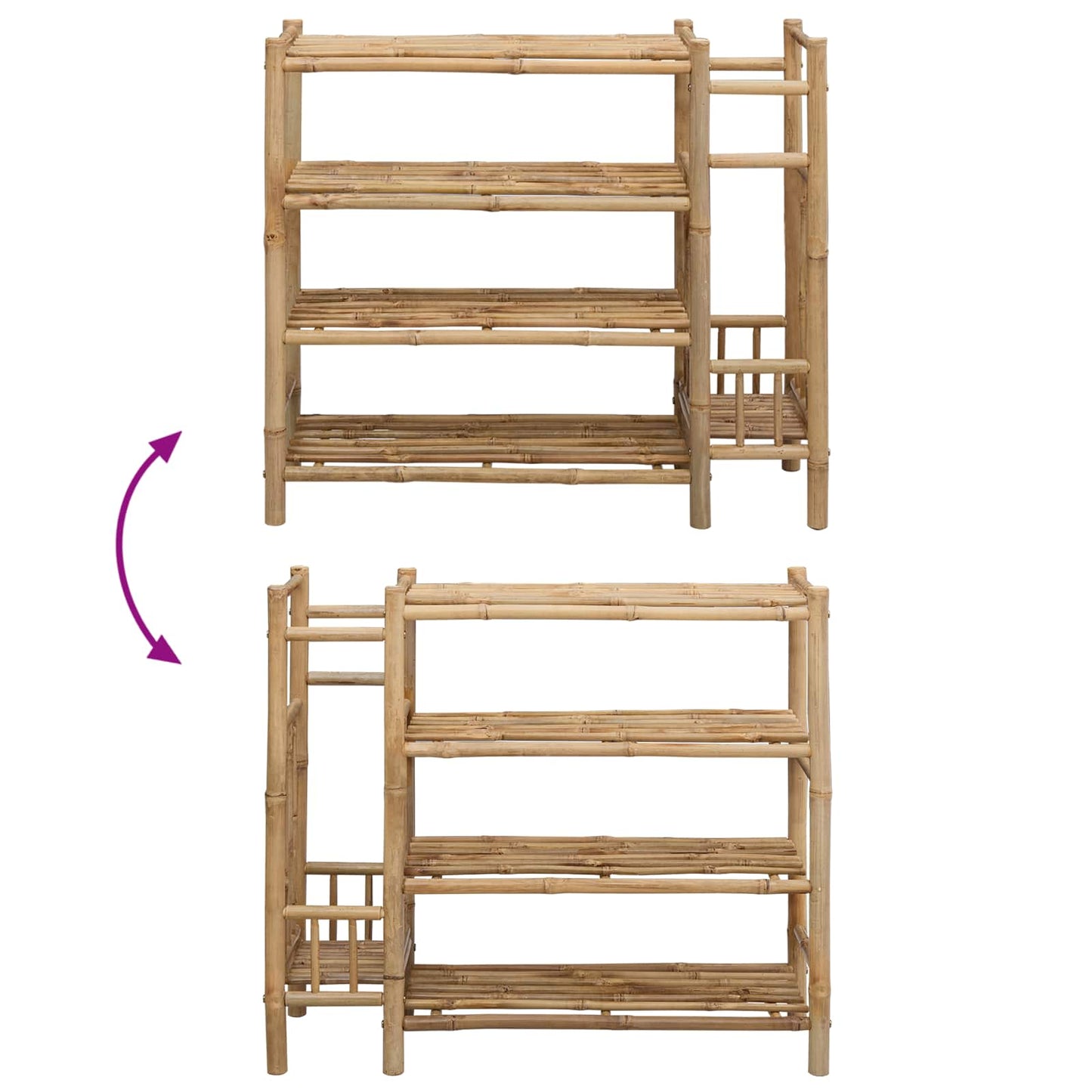 Skostativ 88 x 27 x 80 cm Bambus Naturfarvet