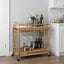 Vinvogn med hjul Naturfarvet 85 x 50 x 93 cm Bambus