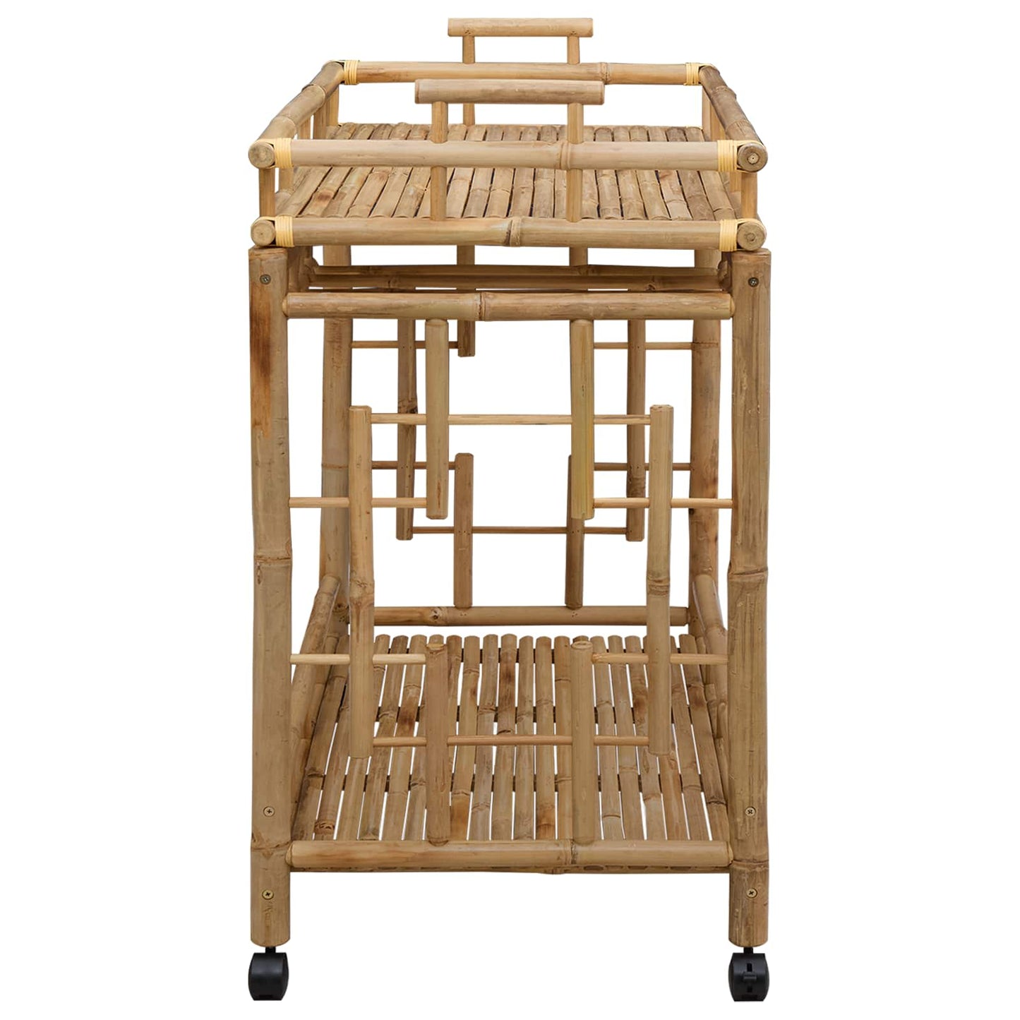 Vinvogn med hjul Naturfarvet 85 x 50 x 93 cm Bambus
