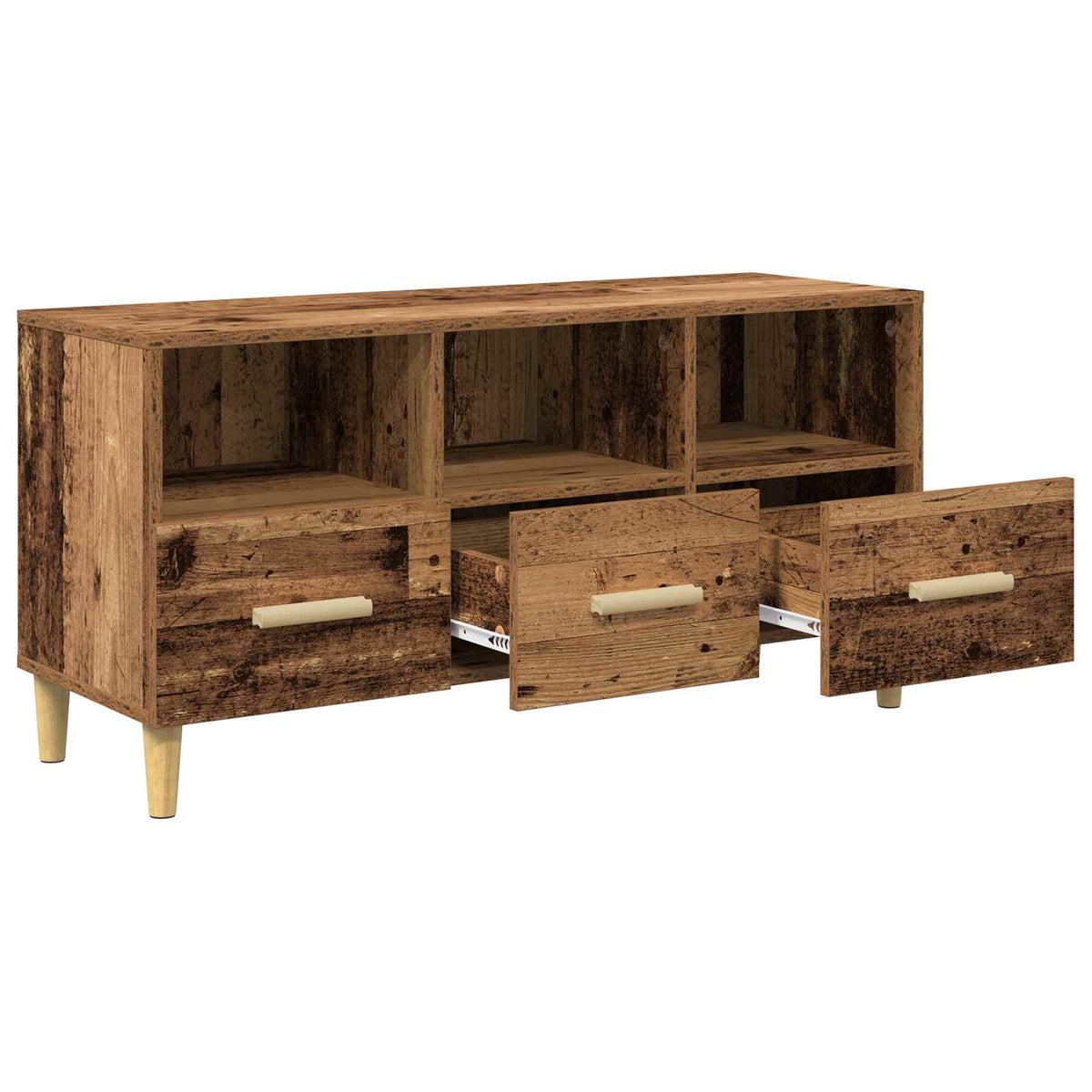TV-skab 102 x 36 x 50 cm Gammelt træ Konstrueret træ
