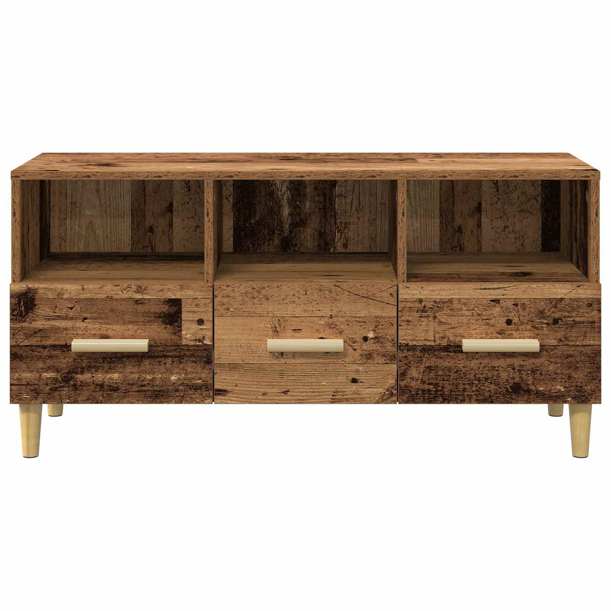 TV-skab 102 x 36 x 50 cm Gammelt træ Konstrueret træ