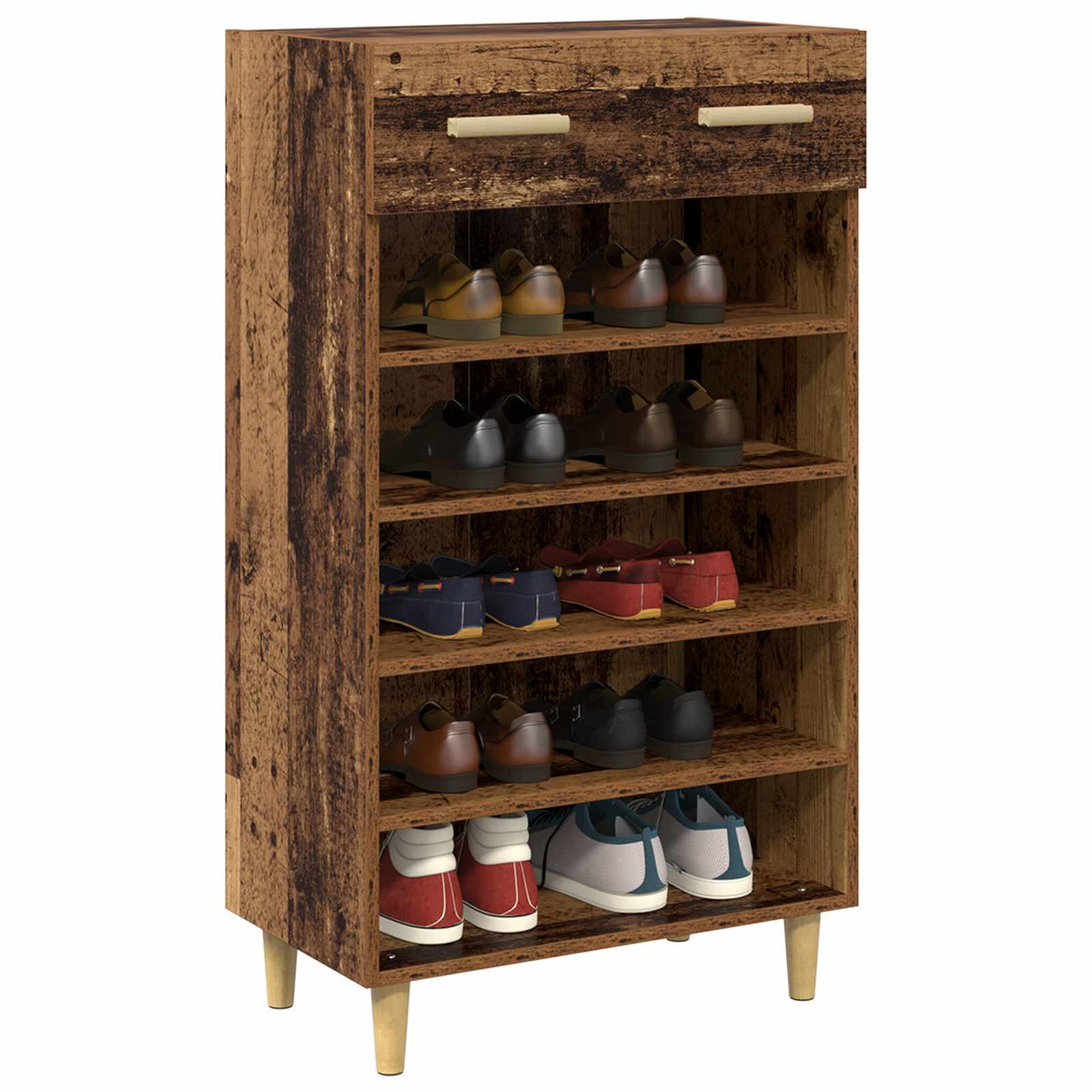 Sko skab 60 x 35 x 105 cm Konstrueret træ Gammelt træ