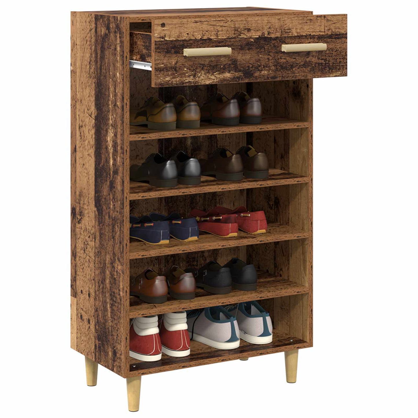 Sko skab 60 x 35 x 105 cm Konstrueret træ Gammelt træ