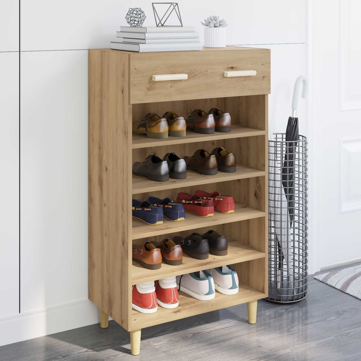 Sko skab 60 x 35 x 105 cm Konstrueret træ Artisan-eg
