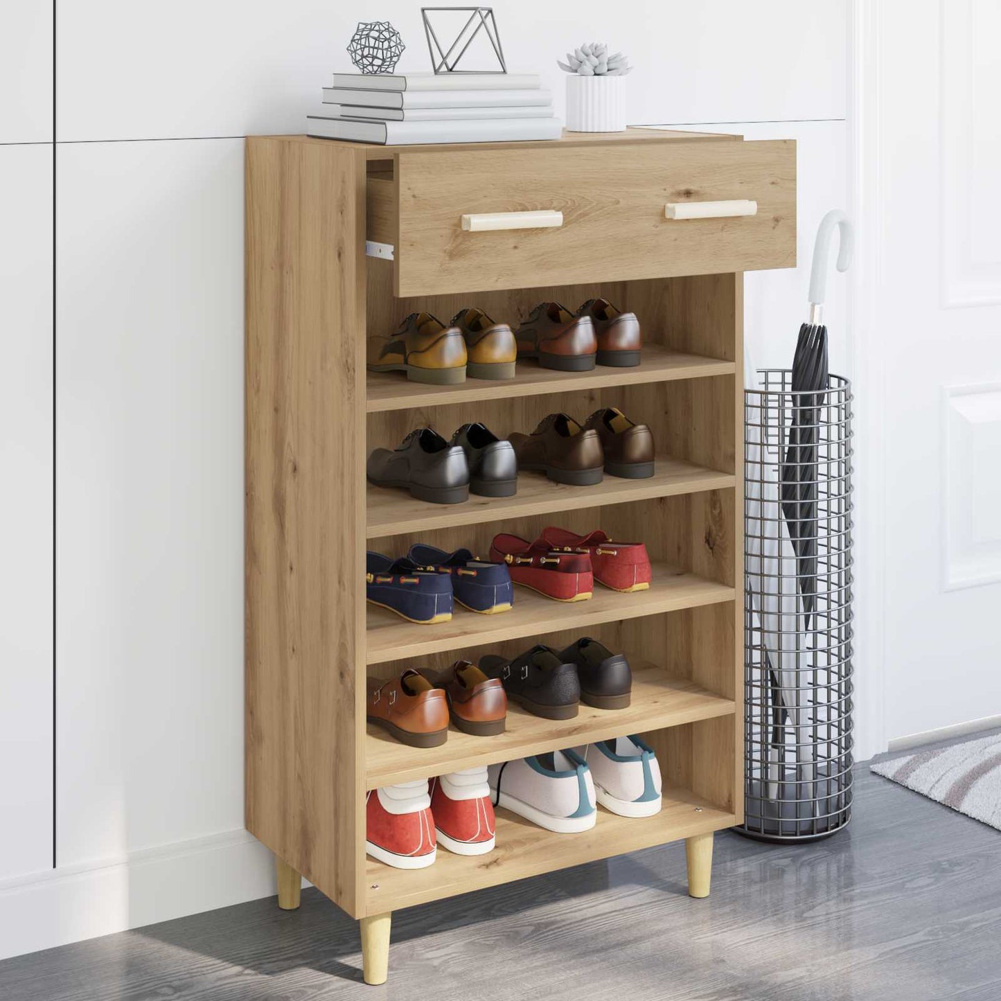 Sko skab 60 x 35 x 105 cm Konstrueret træ Artisan-eg