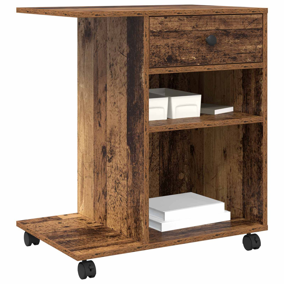 Printerstand Gammelt træ 60 x 40 x 68,5 cm Konstrueret træ