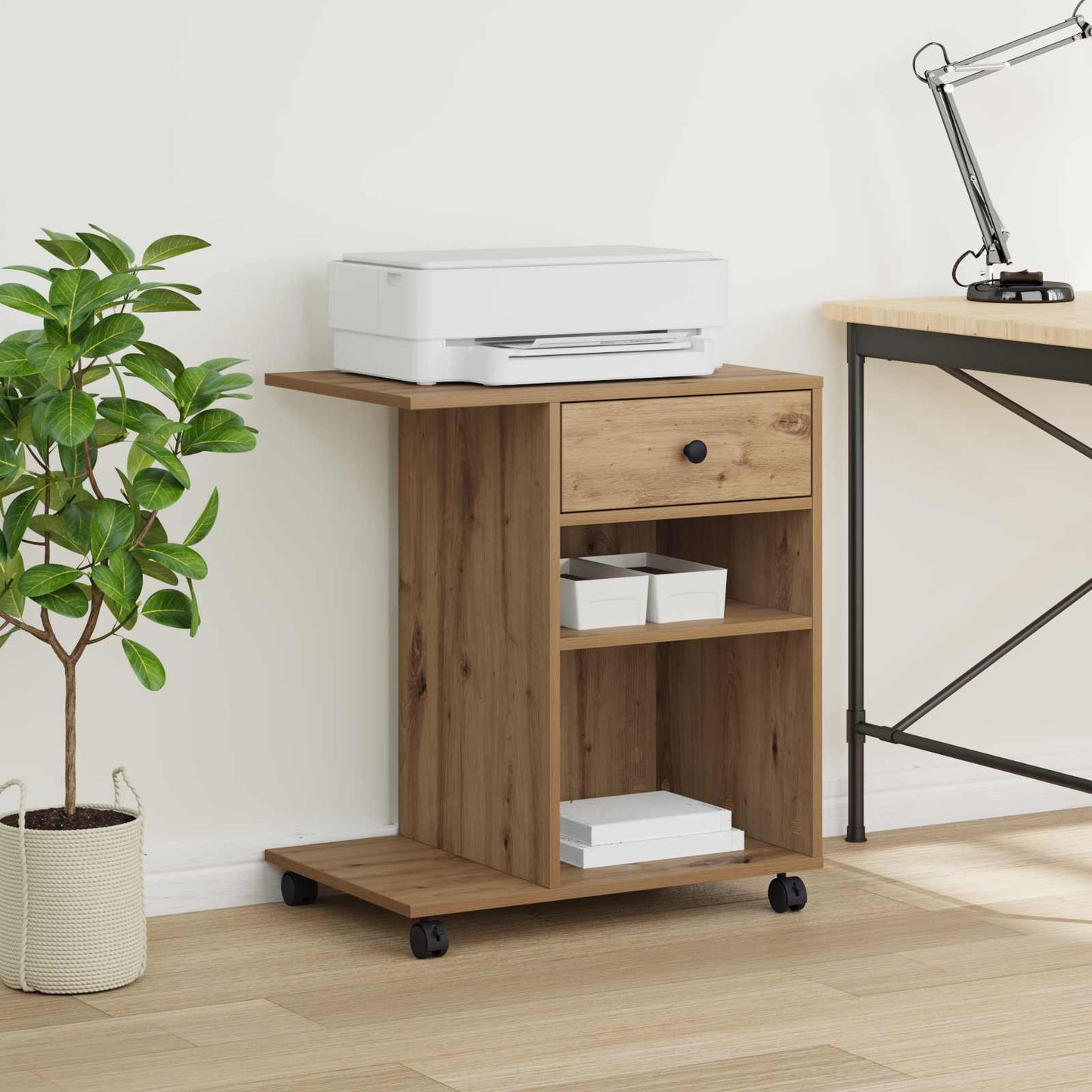 Printerstand Artisan-eg 60 x 40 x 68,5 cm Konstrueret træ