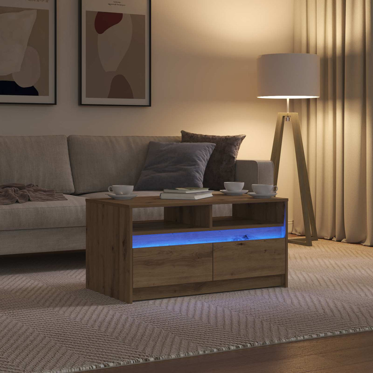 Sofabord Artisan eg 90 x 50 x 45 cm Konstrueret træ