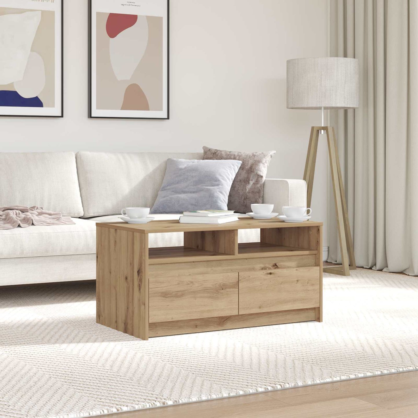Sofabord Artisan eg 90 x 50 x 45 cm Konstrueret træ