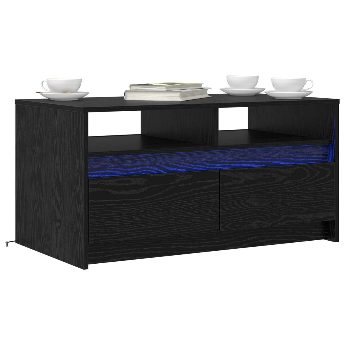 Sofabord Sort eg 90 x 50 x 45 cm Konstrueret træ