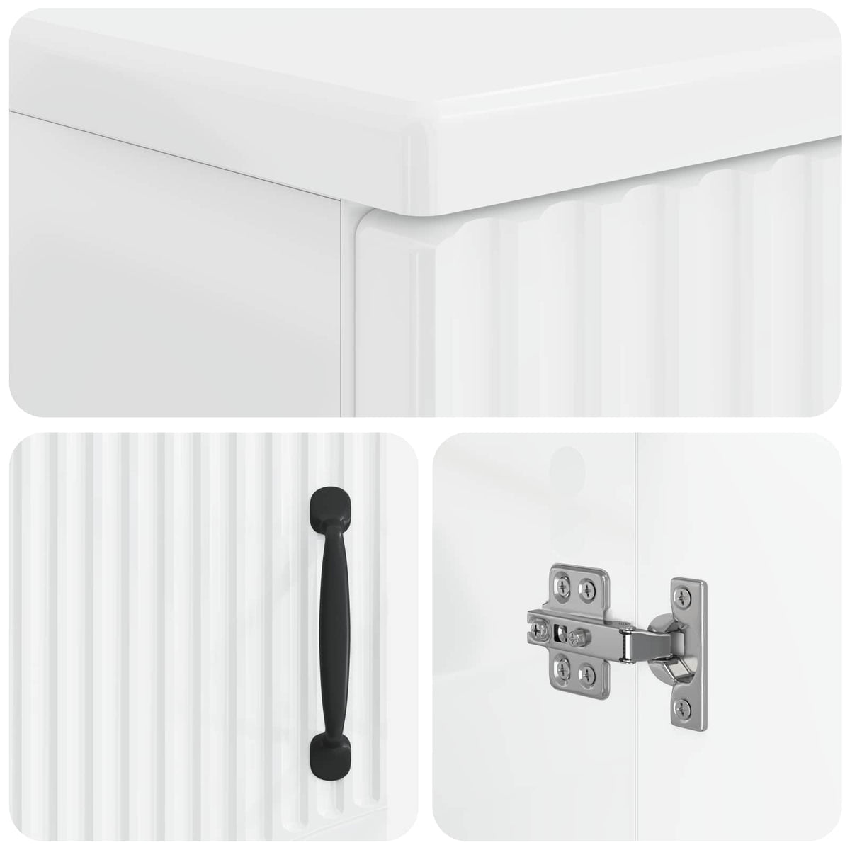 2 Deles Badeværelsesskab Sæt HOORN Hvid højglans