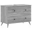 3-delt badeværelses skab sæt BREDA Grå Sonoma Konstrueret træ