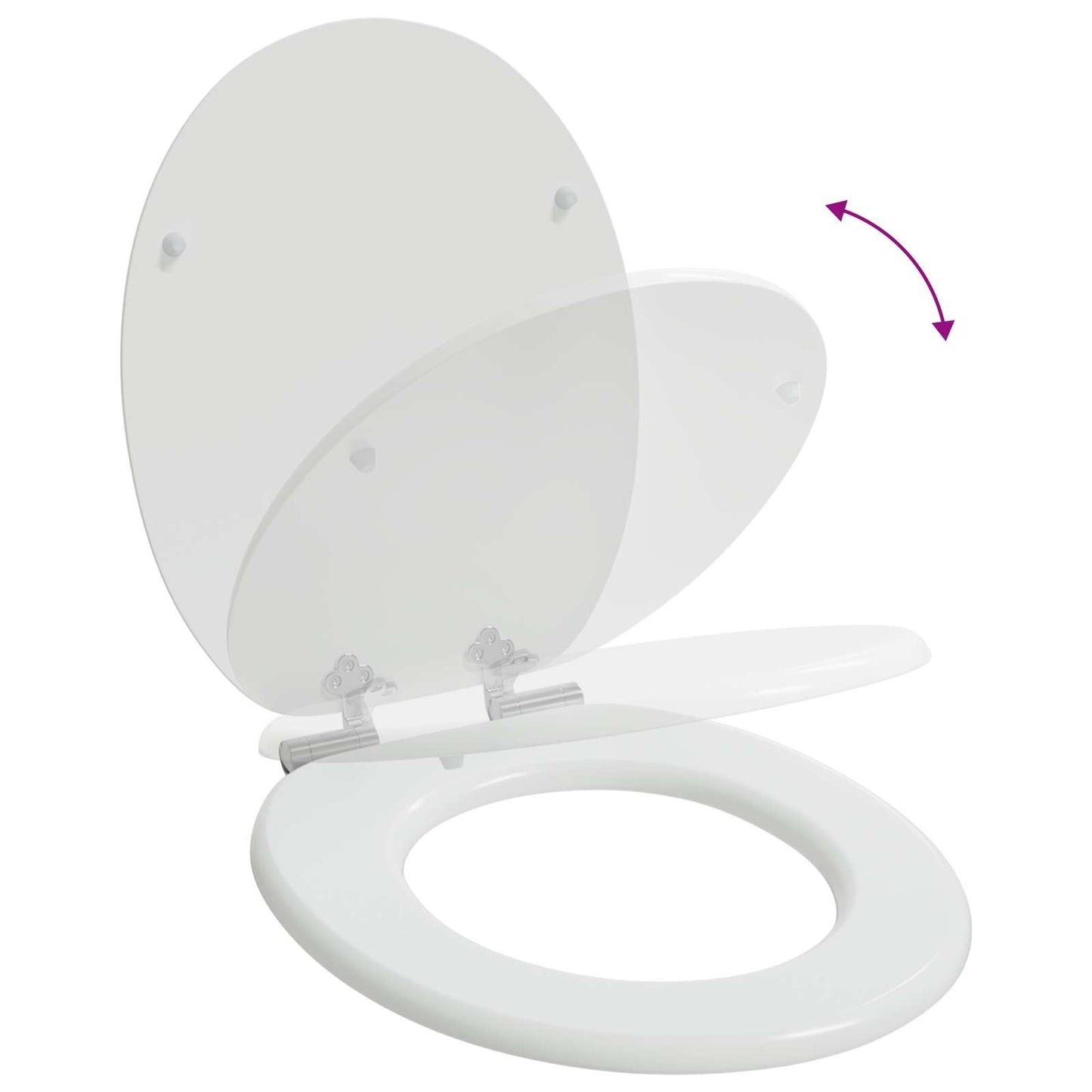 Blødt lukket toiletbræt Hvid 44 x 38 cm MDF plade