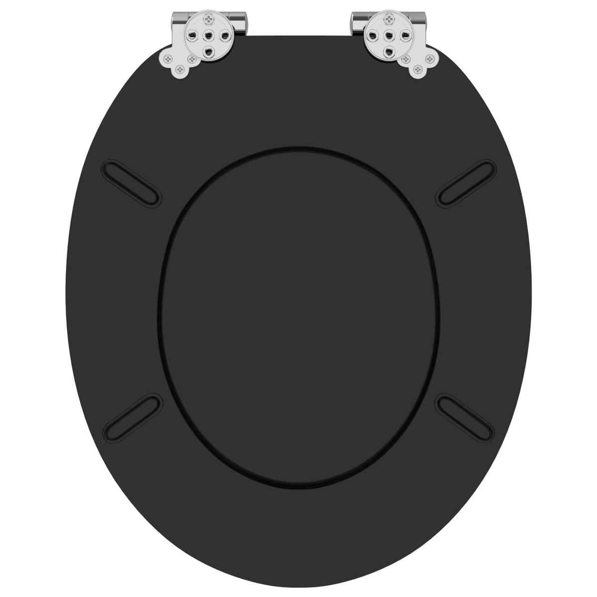 Blødt lukket toiletbræt Sort 44 x 38 cm MDF plade