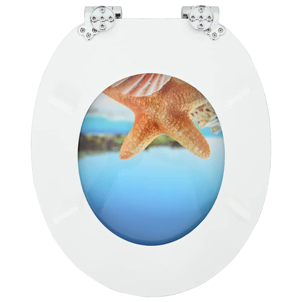 Blødt lukket toiletbræt Hav Musling 44 x 38 cm MDF plade