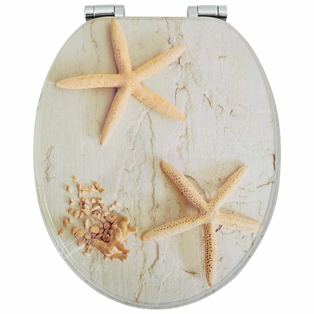 Blødt lukket toiletbræt Gul og Hvid 44 x 38 cm MDF plade