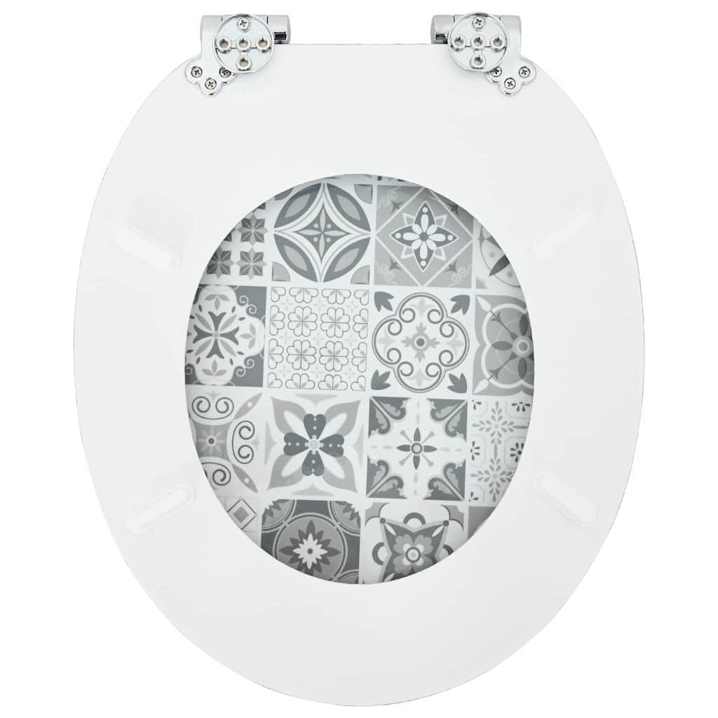 Toilet sæde Blå og Hvid Porcelæn 44 x 38 cm Konstrueret træ