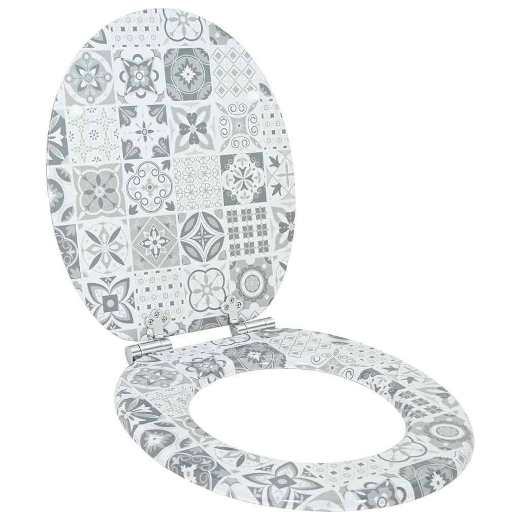 Toilet sæde Blå og Hvid Porcelæn 44 x 38 cm Konstrueret træ