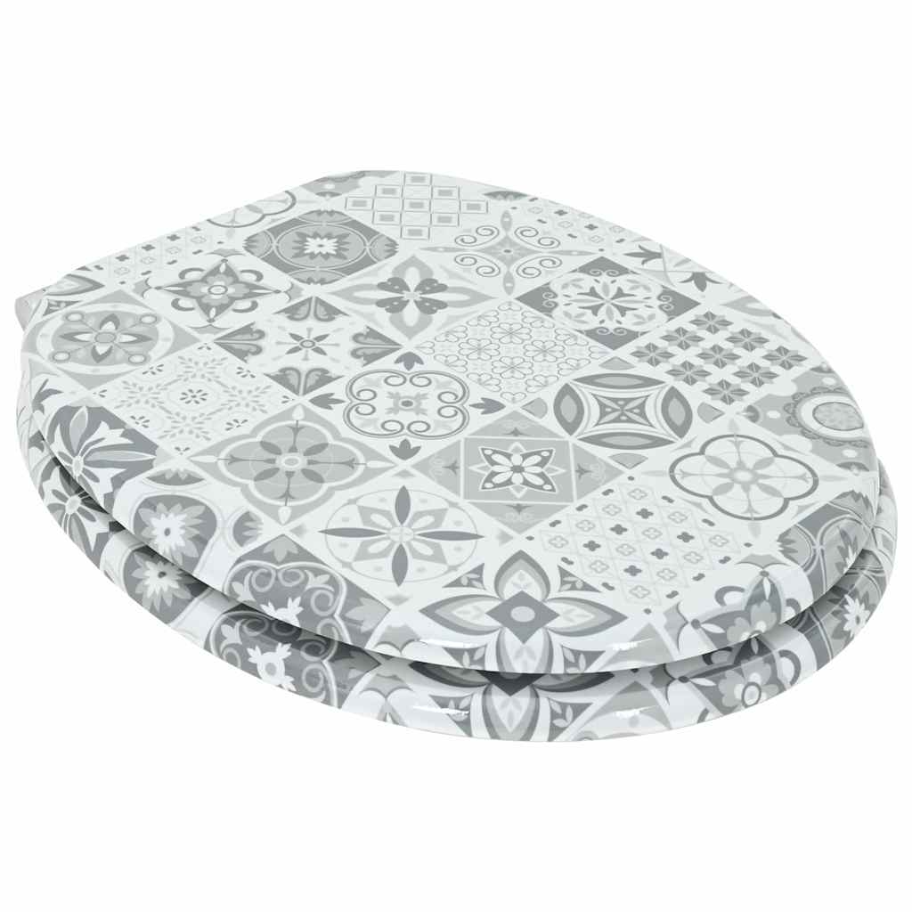Toilet sæde Blå og Hvid Porcelæn 44 x 38 cm Konstrueret træ