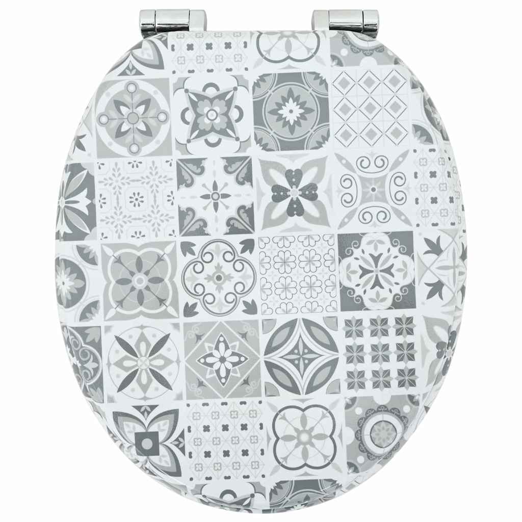 Toilet sæde Blå og Hvid Porcelæn 44 x 38 cm Konstrueret træ