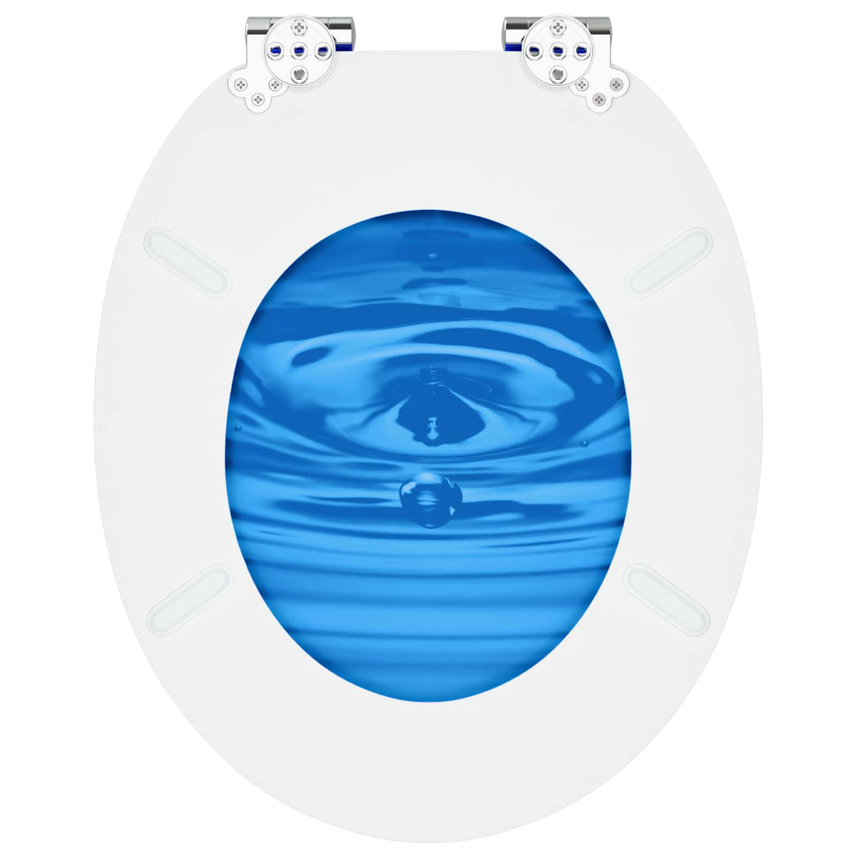 Blødt lukket toiletbræt Blå Dråbe 44 x 38 cm MDF plade