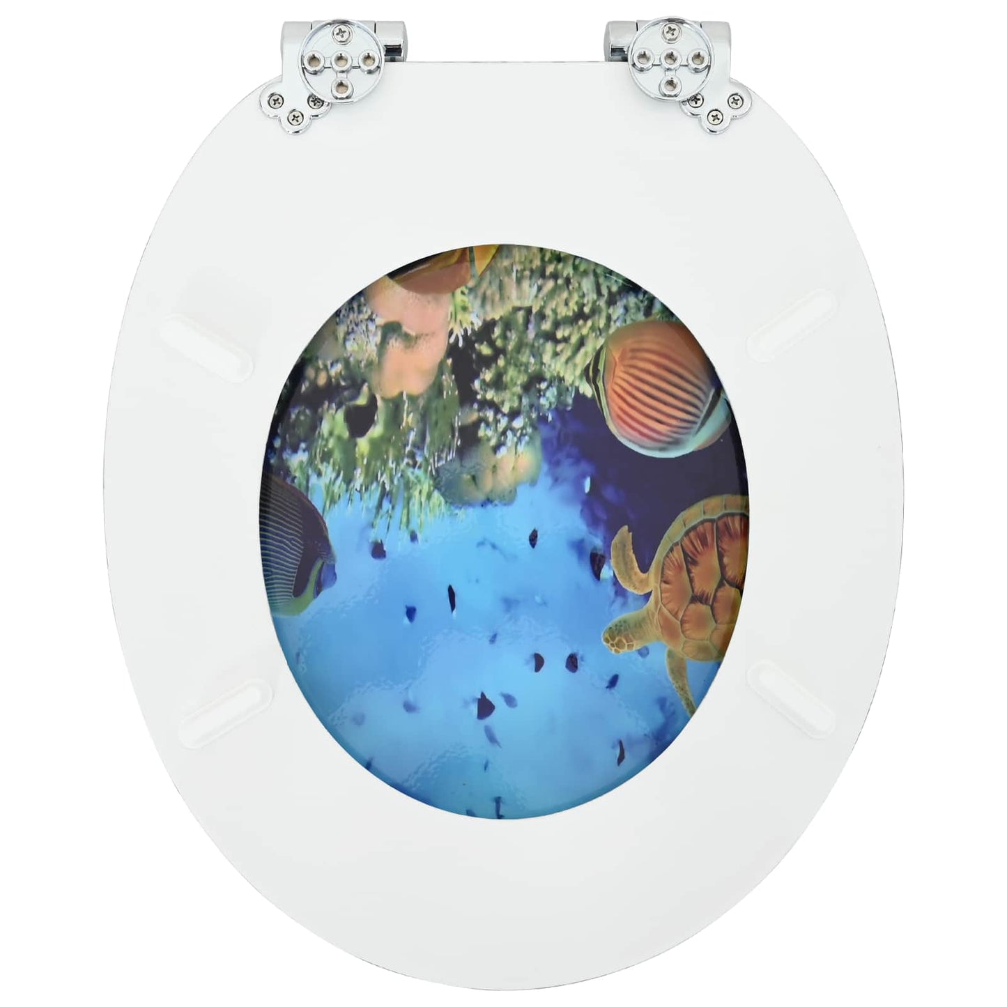 Blødt lukket toiletbræt Dybt Havblå 44 x 38 cm MDF plade