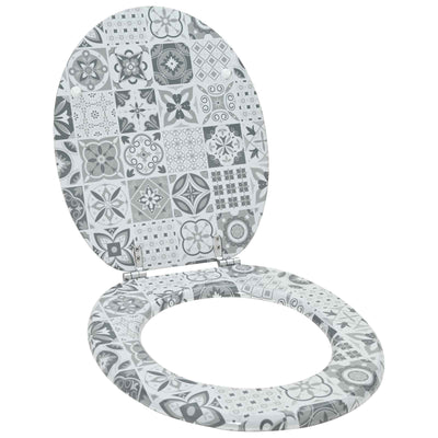 Blødt lukket toiletbræt Grå 44 x 38 cm MDF plade